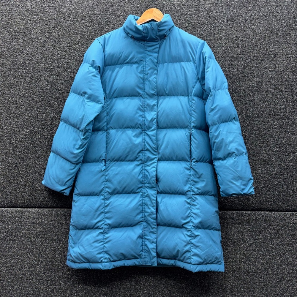 LL Bean Down Puffer Coat Longline Women S Blue Good